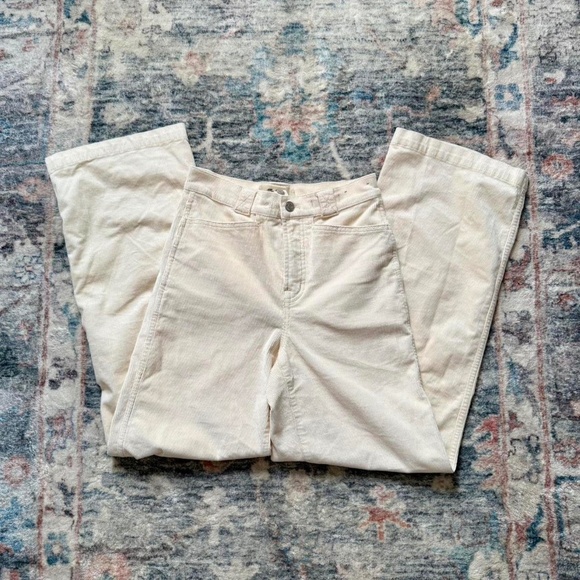 Madewell Cream Emmett Wide Leg Corduroy Pants - Picture 1 of 5